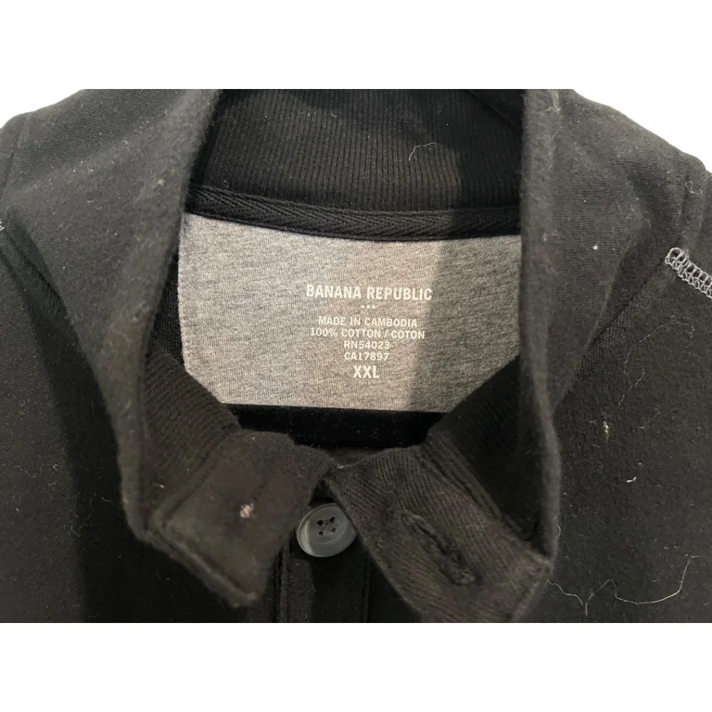 Banana Republic Black 1/4 Button Long Sleeve Men's Sweatshirt Size XXL